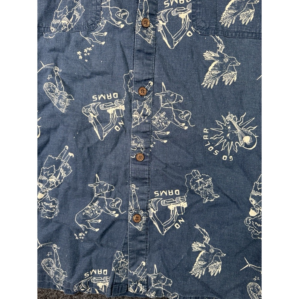 Patagonia Shirt Mens XXL Blue Back Step Camp Hiking Hemp Organic Cotton Outdoor - Picture 2 of 9